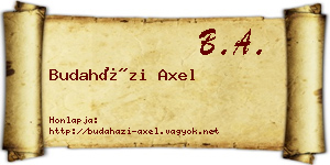 Budaházi Axel névjegykártya